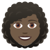 👩🏿‍🦱 woman: dark skin tone, curly hair display on JoyPixels